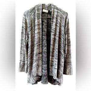 avenue Cardigan Open Front Shawl Collar Grey Blazer Draped Lagenlook Size 18/20